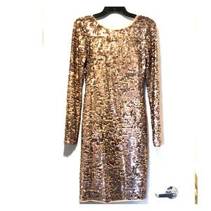 Champagne sequence dress BCBG MaxAzria